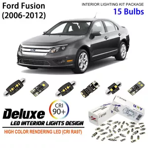 LED Interior Light Kit for Ford Fusion 2006-2012 + License Plate Light Bulbs - Picture 1 of 8