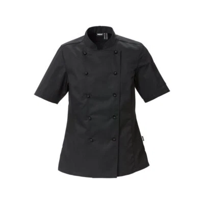 Chef Coat Jacket Cook Shirt Kitchen Uniform Black Button Double Breasted - Image 1 of 4