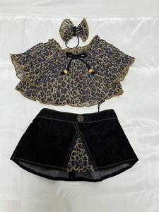 Conjunto de falda y lazo Build A Bear Cheetah Top a juego - Imagen 1 de 5