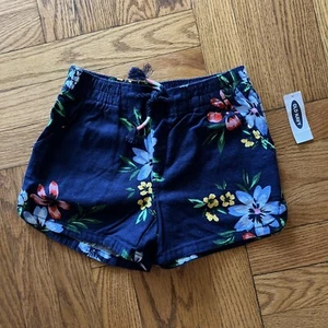 Old Navy Girl's Active Shorts Blue With Flowers, Size M (8) - Picture 1 of 2