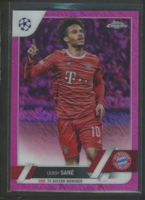 2023 Leroy Sane 164/250 topps chrome uefa champions league shimmer pink - Image 1 of 2