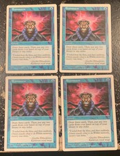 4x Brainstorm cards - 5th Edition #76  LP  Magic the Gathering  * VINTAGE 1997 *