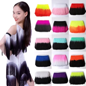 20CM Double Color Tassel Fringe Trim Ribbon Polyerter Dance Costume Dress DIY - Picture 1 of 39