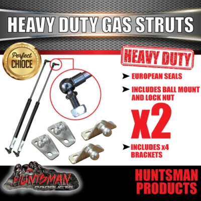 x2 585mm x 300n gas struts & Brackets, European Seals, caravan tradesman trailer - image 1 of 4
