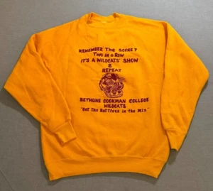 Vintage Bethune Cookman College Sweatshirt Adult Medium Yellow Long Sleeve 90s. - Picture 1 of 10