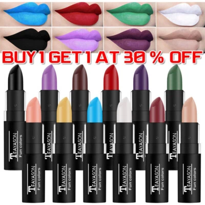 Long Lasting Velvet Matte Lip Color Waterproof Lipstick Pigment Makeup 12 Colour - image 1 of 4
