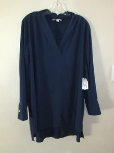 Terra & Sky Women's Size 1X (16W-18W) Tunic Top Lightweight Blouse Blue NWT - Picture 1 of 11