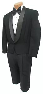 Men's Michael Jordan Black Tuxedo Jacket Waistcoat Retro Wedding Prom Groom 42L - Picture 1 of 6