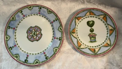 Plato de cena y ensalada Topiary Garden Collection Andrea by Sadek usado en excelente estado Foto 1 de 4