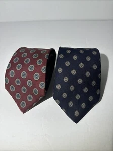 2 X MARIO VALENTINO Men's 100% Silk Necktie USA Designer (15) - Picture 1 of 21