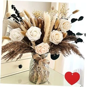 100pcs Artificial Flower Arrangements with Vase pampas bouquet in vase - Picture 1 of 7