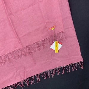 New wTag KUNA Dusty Rose Alpaco Silk Scarf wFringe Peru Excellent Gift Condition - Picture 1 of 11