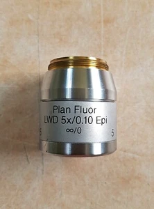 Reichert OBJECTIVE LENS Plan Fluor LWD 5X/0.10 EPI ∞/0 free ship - Picture 1 of 4