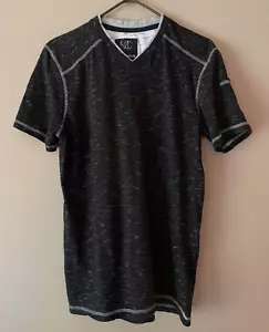 Modern Culture Mens Heather Black V-Neck SS Tshirt w/ Pocket on Sleeve Sz Med - Picture 1 of 4
