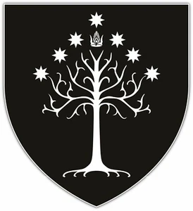 Gondor Flag Lord of The Rings Car Bumper Window Sticker Decal 4"X5" - Picture 1 of 1