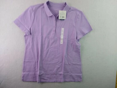 Croft & Barrow - Solid Short Sleeve Classic Polo Shirt - Women - Large - Purple - Image 1 of 4