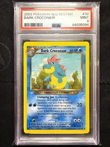 PSA 9 Dark Croconaw - 32/105 2002 Neo Destiny Unlimited Rare Pokemon Card - Picture 1 of 2