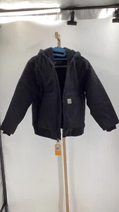 4. CARHARTT Boys' Flannel Quilt Lined Active Jacket Size Medium in Caviar Black - Picture 1 of 3