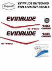 Evinrude  E-Tec 140Hp Outboard Replacement Decals For White Cowl