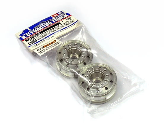 TAMIYA RC Truck Tractor Parts 1/14 Metal-Plated Front Wheels Matte 56517 - Image 1 of 1