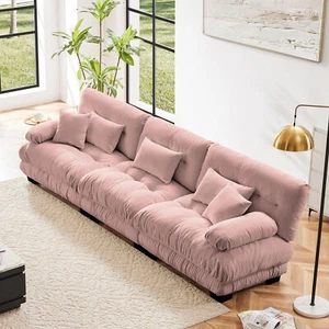 3-Seater Sectional Sofa Modular Deep Seat Sofa Couch , Chenille Sofa Soft Comfy - Picture 1 of 12