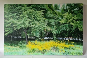 Large Original Contemporary Impressionist Landscape Painting Tree's with Flowers - Picture 1 of 7