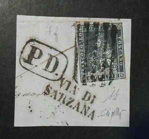 ITALIA ,ITALY 1851 Toscana Tuscany " Leone Mediceo" 6cr su fra. lettera BPP - Picture 1 of 2