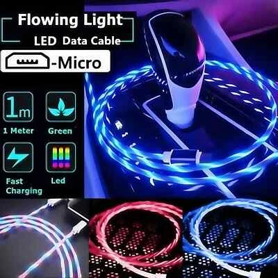 LED Light Up Micro USB Fast Charger Cable Lead For Samsung Android Amazon Kindle - Image 1 of 4