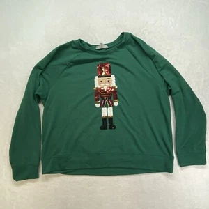 Workshop Republic Clothing Sweatshirt Womens XL Christmas Nutcracker Green NWT - Picture 1 of 7