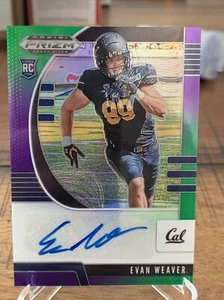 Evan Weaver 2020 Prizm Draft Picks RC Auto Purple Green Prizm /199 Cardinals - Bild 1 von 5