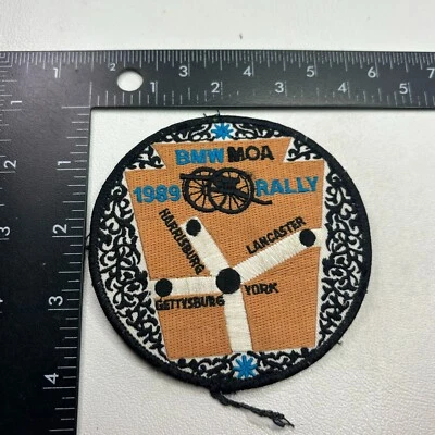 Vtg 1989 BMW MOA RALLY Motorcycle Biker Pennsylvania Gettysburg & More Patch 437 - Image 1 of 2