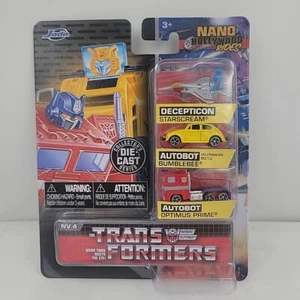 Jada Nano Hollywood Rides TRANSFORMERS 3-Pack Starscream Bumblebee Optimus Prime - Picture 1 of 2