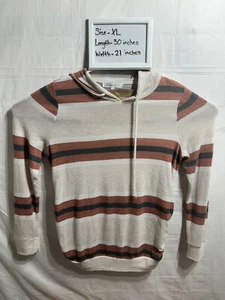 Two Beautiful Maternity Hooded V-Neck Long Sleeve Cable Knit Sweater Size XL - Picture 1 of 7