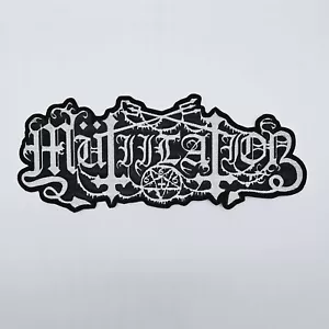Mutiilation White Logo EMBROIDERED Back Patch - Picture 1 of 2