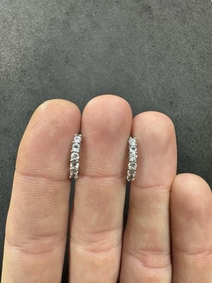 Lote de joyas pendientes de aro de plata de ley 925 de 2,5 g de aguamarina y circonita cúbica H Foto 1 de 4