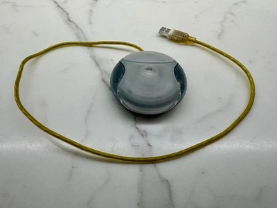 Apple M4848 Vintage iMac USB Mouse Hockey Puck Wired Blue/Teal - Image 1 of 4