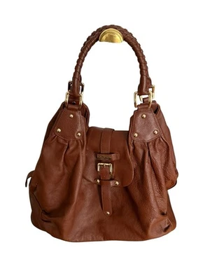 Bolso de Hombro HALSTON Heritage Cuero Algodón Marrón XL Shopper Fin de Semana Foto 1 de 4