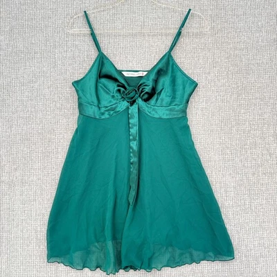 De Colección Victoria Secret Babydoll Vestido Sin Mangas Lencería Talla S Satinado Verde Rosa Transparente Y2K Foto 1 de 4