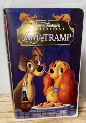 Lady & the Tramp VHS Disney Video Tape Masterpiece Animation Movie VTG Clamshell - Image 1 of 4