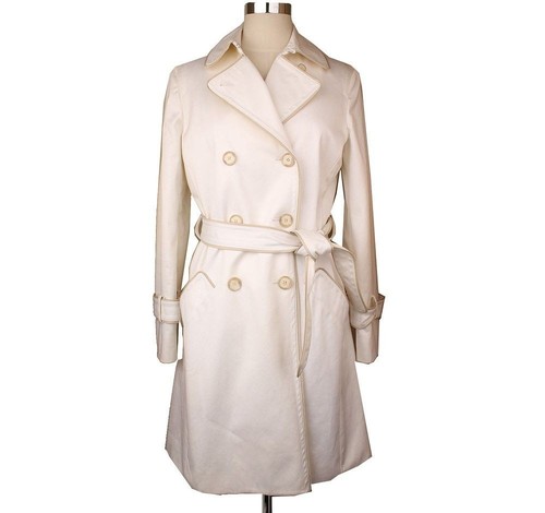 Coach Trench Cappotto Bianco 44 Slim 55 26810537