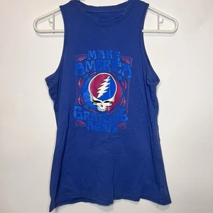 Grateful Dead Kids Tank Top Make America Grateful Again Blue Sleeveless Shirt - Picture 1 of 3