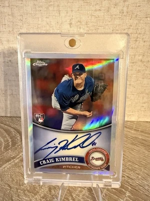 Craig Kimbrel 2011 Topps cromo refractor radiocontrol automático/499 #195 Atlanta Braves Foto 1 de 4