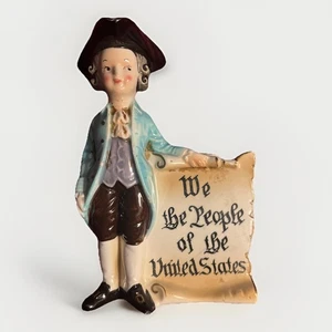 Vintage Enesco We the People of the United States Keramik Serviettenhalter 5,5" - Bild 1 von 8
