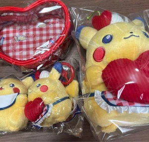 PIKACHU DINER Plush Mascots x2 Burger Pouch Plush Toy 4pc Set Pokemon Japan - Picture 1 of 1