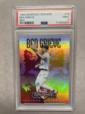 Donruss Crusade Ben Grieve 1998 rojo/25 PSA 9 como nuevo pop 1🔥 Foto 1 de 4