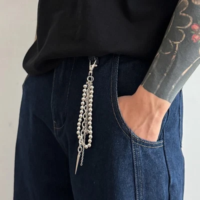 Para Hombres Llavero con Cuentas Cinturón Cadena Billetera Cadena Jeans Pantalones Cadena Cartera Dije Dama Foto 1 de 4