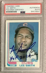 Lee Smith Signed 1982 Topps #452 Card Cubs Autograph HOF2019 Inscription PSA/DNA - Picture 1 of 2
