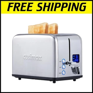 Premium Stainless Steel Toaster - Extra Wide Slots & Easy Clean Crumb Tray - Picture 1 of 9