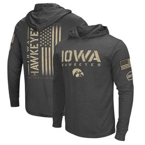 Men's Colosseum Heather Black Iowa Hawkeyes Team OHT Military Appreciation Long - Picture 1 of 4