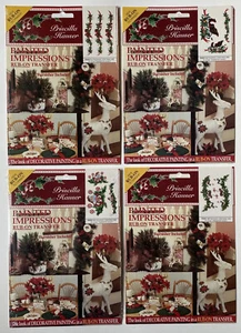 Vintage Priscilla Hauser Painted Impressions Rub On Transfer Christmas 4 Pack - Picture 1 of 10